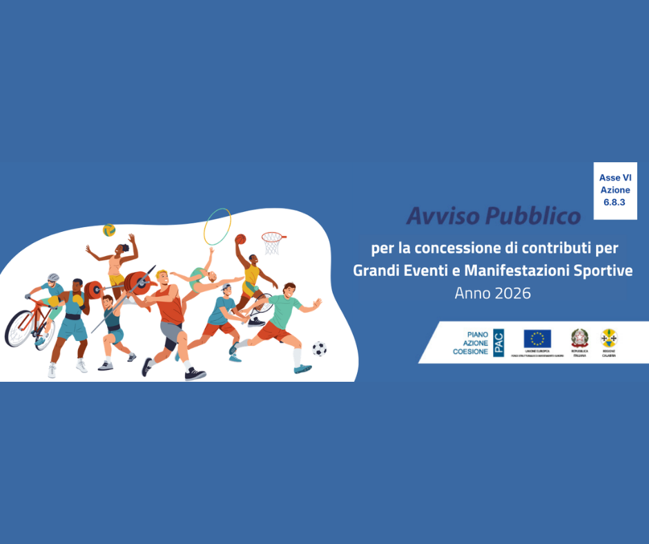 Avviso pubblico per la concessione di contributi per Grandi Eventi e Manifestazioni Sportive – Anno 2026