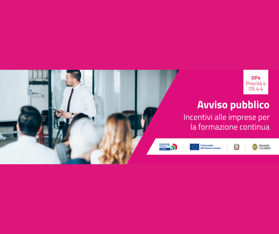 AVVISO PUBBLICO – Incentivi alle imprese per la formazione continua